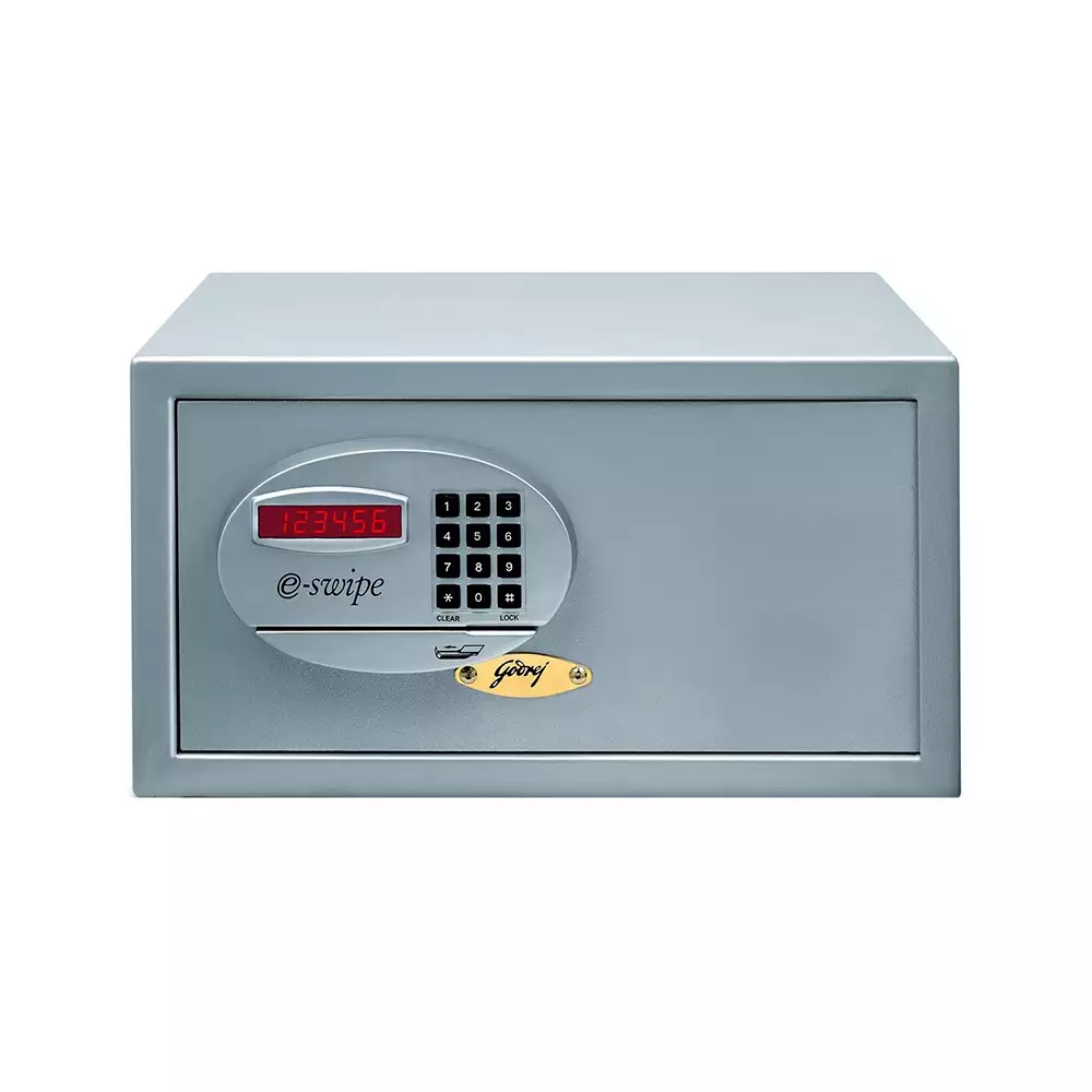 Godrej E-Swipe (35 Litre) Electronic Safe Locker For Home & Office With Pin Code & Key Access, Light Grey - 15.5 Kg (1 Year Warranty)