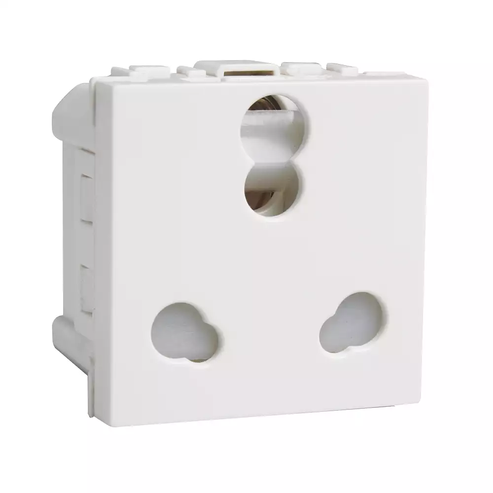 Havells Coral 6/16 Amp 3 Pin Shuttered Socket - White