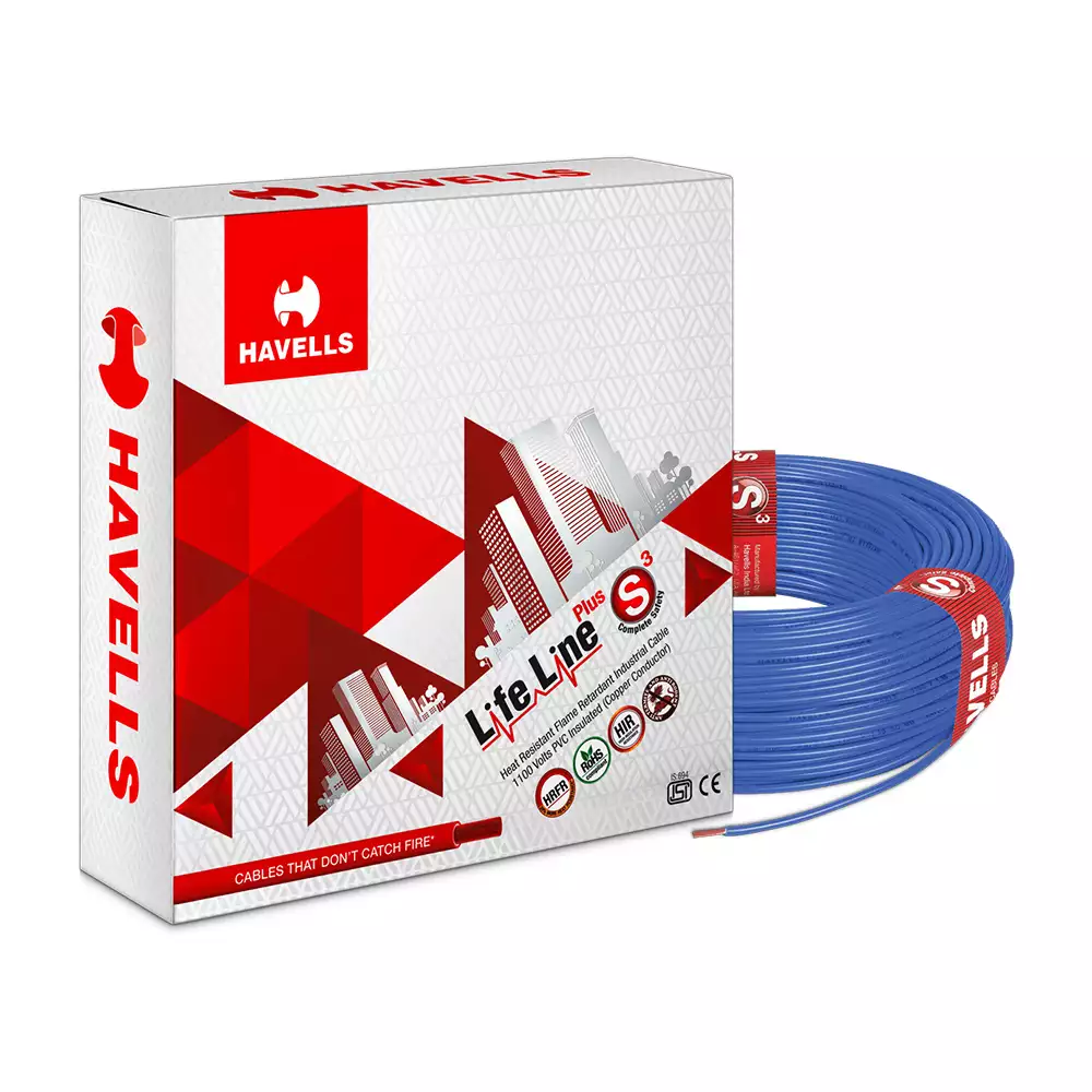 Havells Life Line Plus S3 HRFR Cables 1.5 Sq. mm 90 m (Blue)