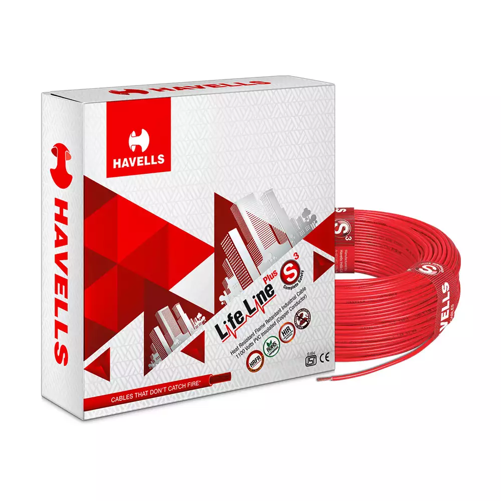 Havells Life Line Plus S3 HRFR Cables 1.0 Sq. mm 90 m (Red)