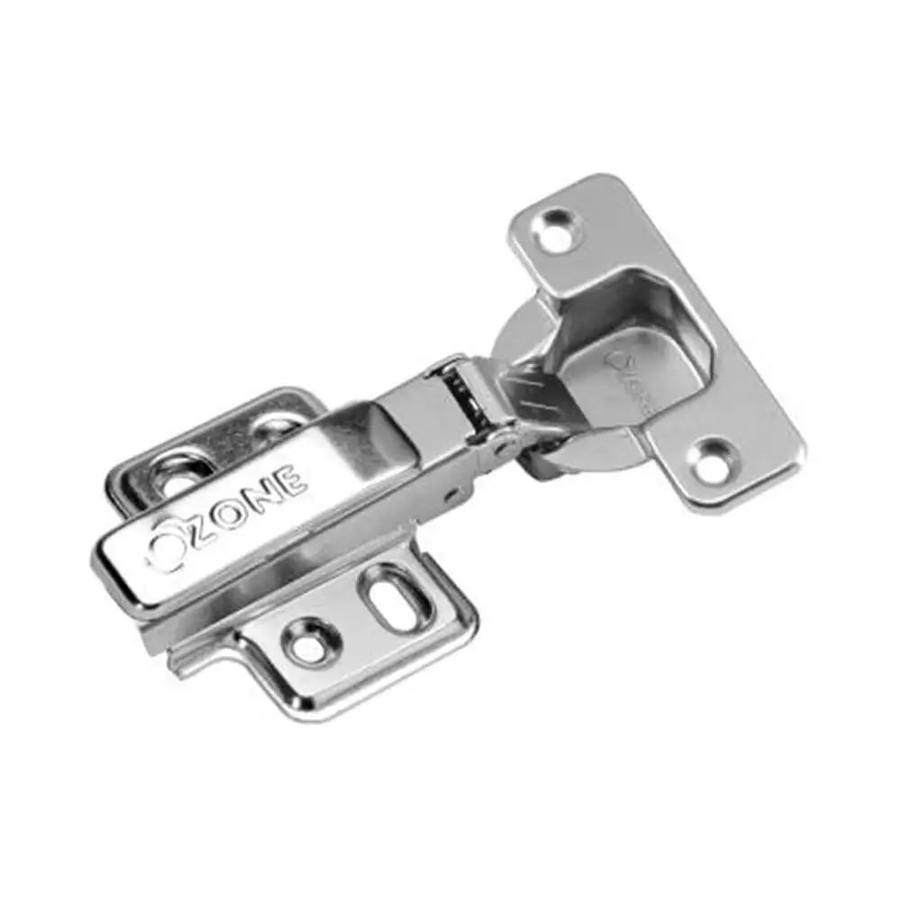 Ozone Screw-On Auto-Close Concealed Hinge With 4 Holes Mounting Plate - 0° Crank