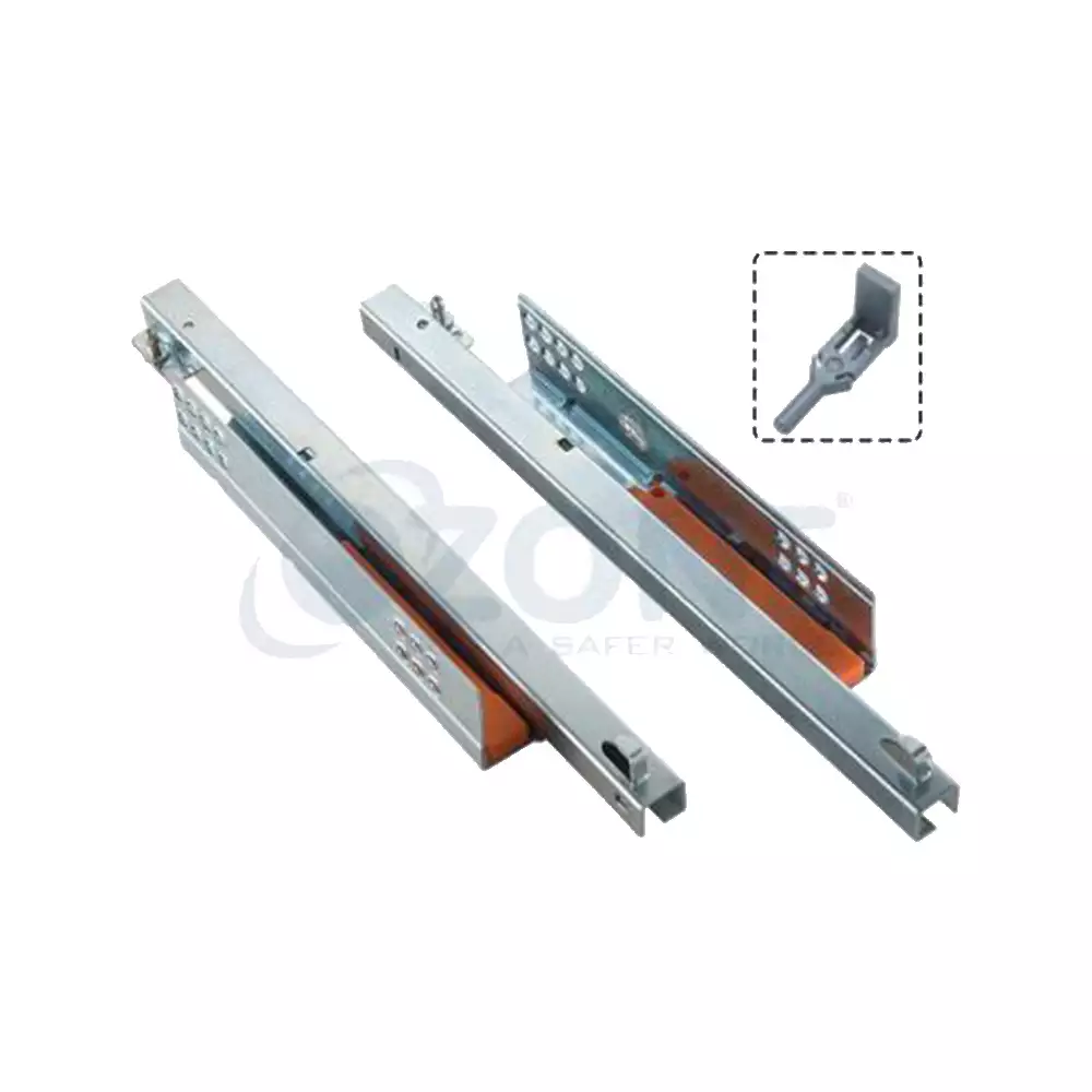 Ozone Undermount Push Open Drawer Slide, 450 mm (Zinc)