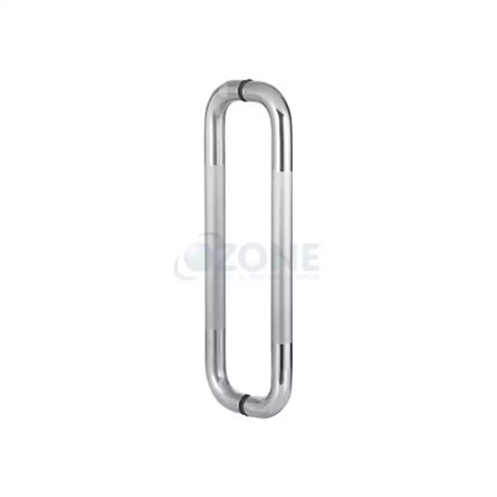 Ozone OGH-11  25x325 mm D-Type Glass Door Handle - Polished and Satin Stainless Steel Finish