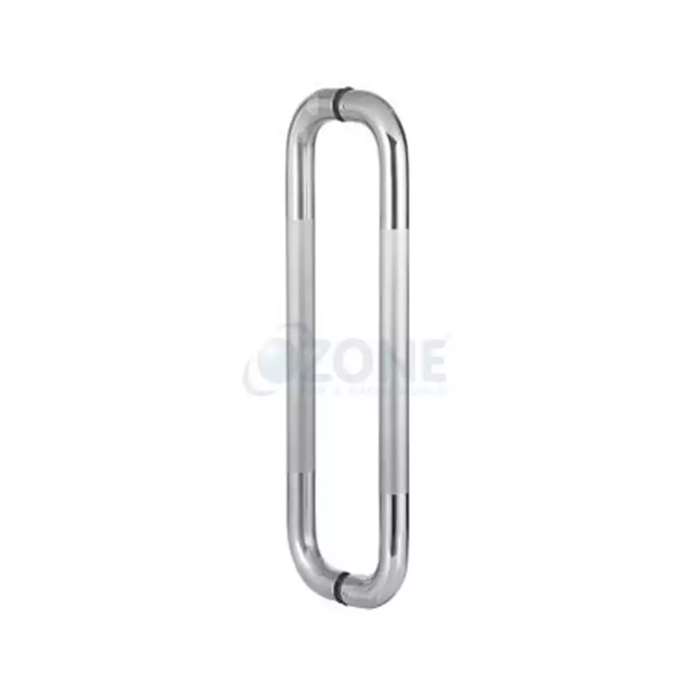 Ozone OGH-11  25x450 mm D-Type Glass Door Handle - Polished and Satin Stainless Steel Finish