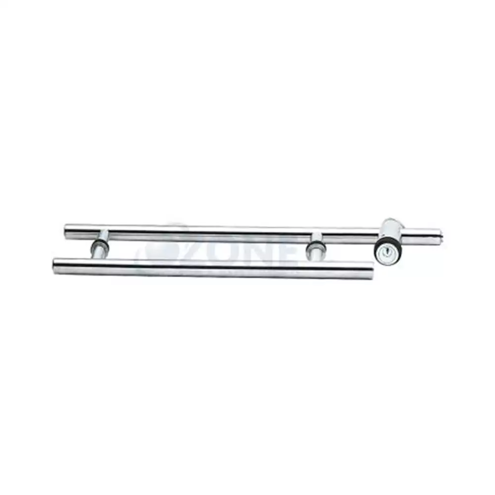 Ozone OGHL-55H 25x600 mm Cross Locking Pull Handle With Strike (For Single Door)- Satin Stainless Steel