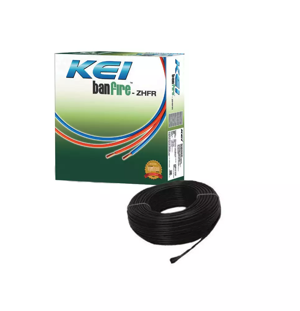 KEI BanFire - ZHFR - 2.5 Sq. mm Single Core Electrical Wire - 180 Meter (Black)