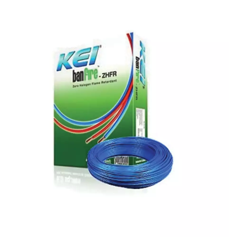 KEI BanFire - ZHFR - 4 Sq. mm Single Core Electrical Wire - 180 Meter (Blue)