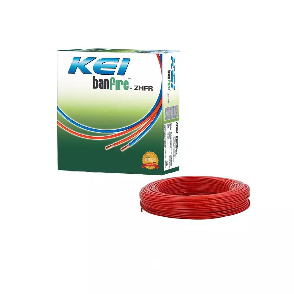 KEI BanFire - ZHFR - 0.75 Sq.mm Single Core Electrical Wire - 180 Meter (Red)