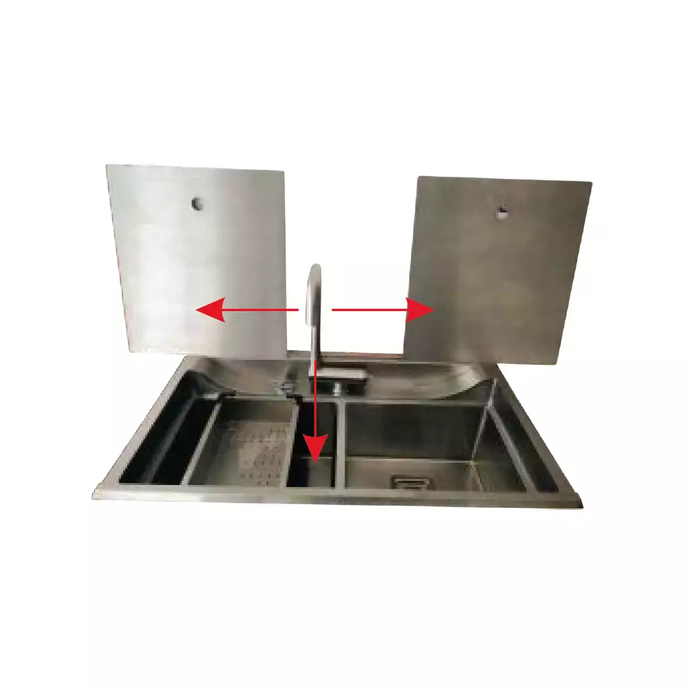 Futura Sinks Kitchen Sink With SS Lid FS 3320 SS (Brush)