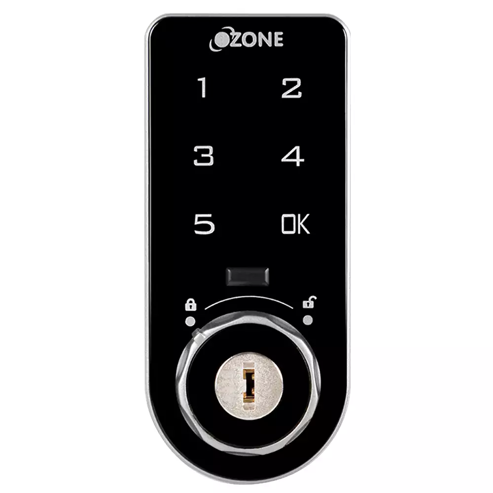 Ozone OZFL-301 V-PK Smart Drawer Lock For Wooden Drawer With Pin Code and Key Access, Black (1 Year Warranty)