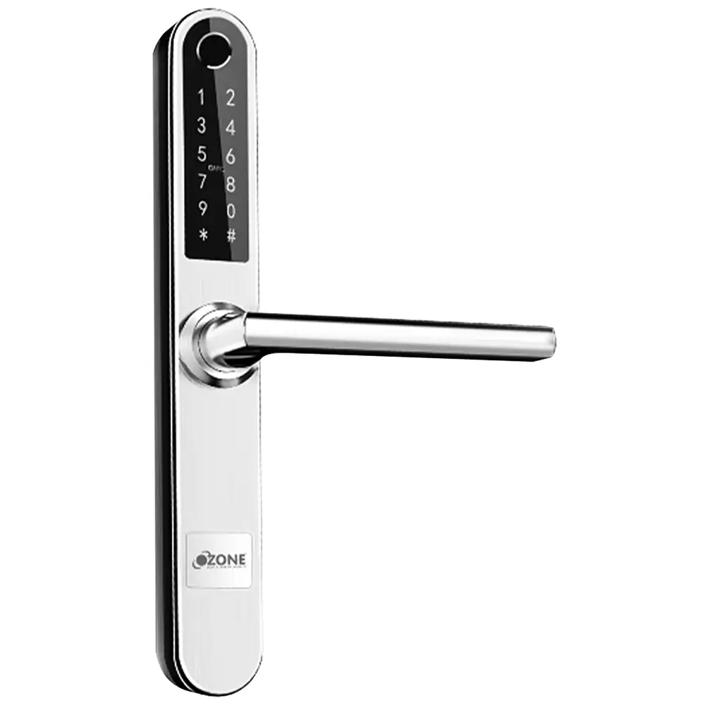 Ozone OZ-FDL-33BL 60W SS Smart Door Lock for Home With Fingerprint, RFID, PIN, Mobile App, Wi-Fi & Mechanical Key Access, Silver (1 Year Warranty)