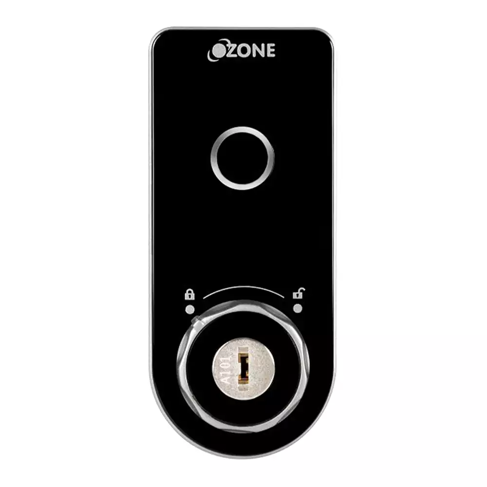 Ozone OZFL-302-FK Smart Drawer Lock For Wooden Drawer With Fingerprint & key Access, Silver (1 Year Warranty)