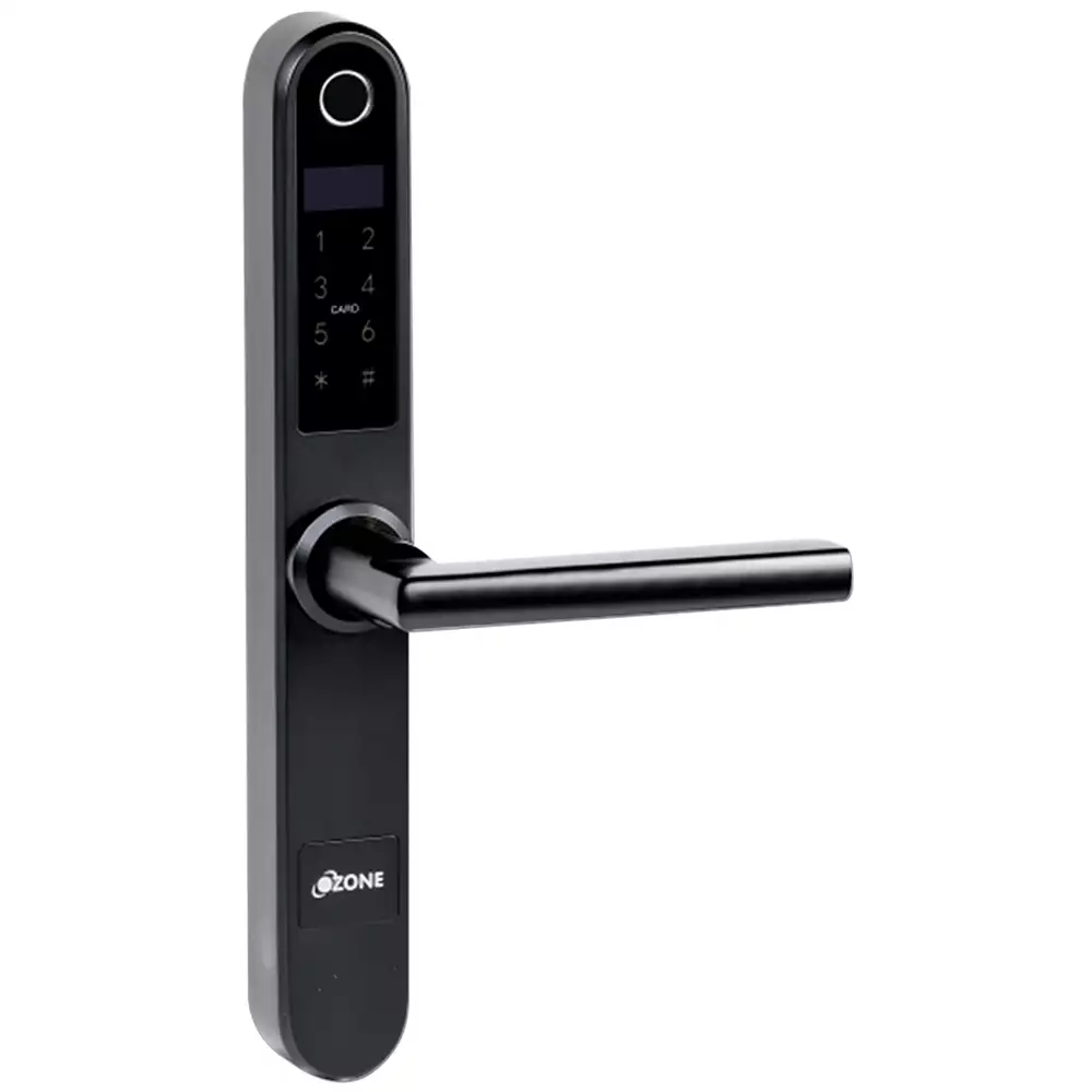 Ozone OZ-FDL-33 Std SS Smart Door Lock for Home With Fingerprint, RFID, PIN, Mobile App, Wi-Fi & Mechanical Key Access, Black (1 Year Warranty)