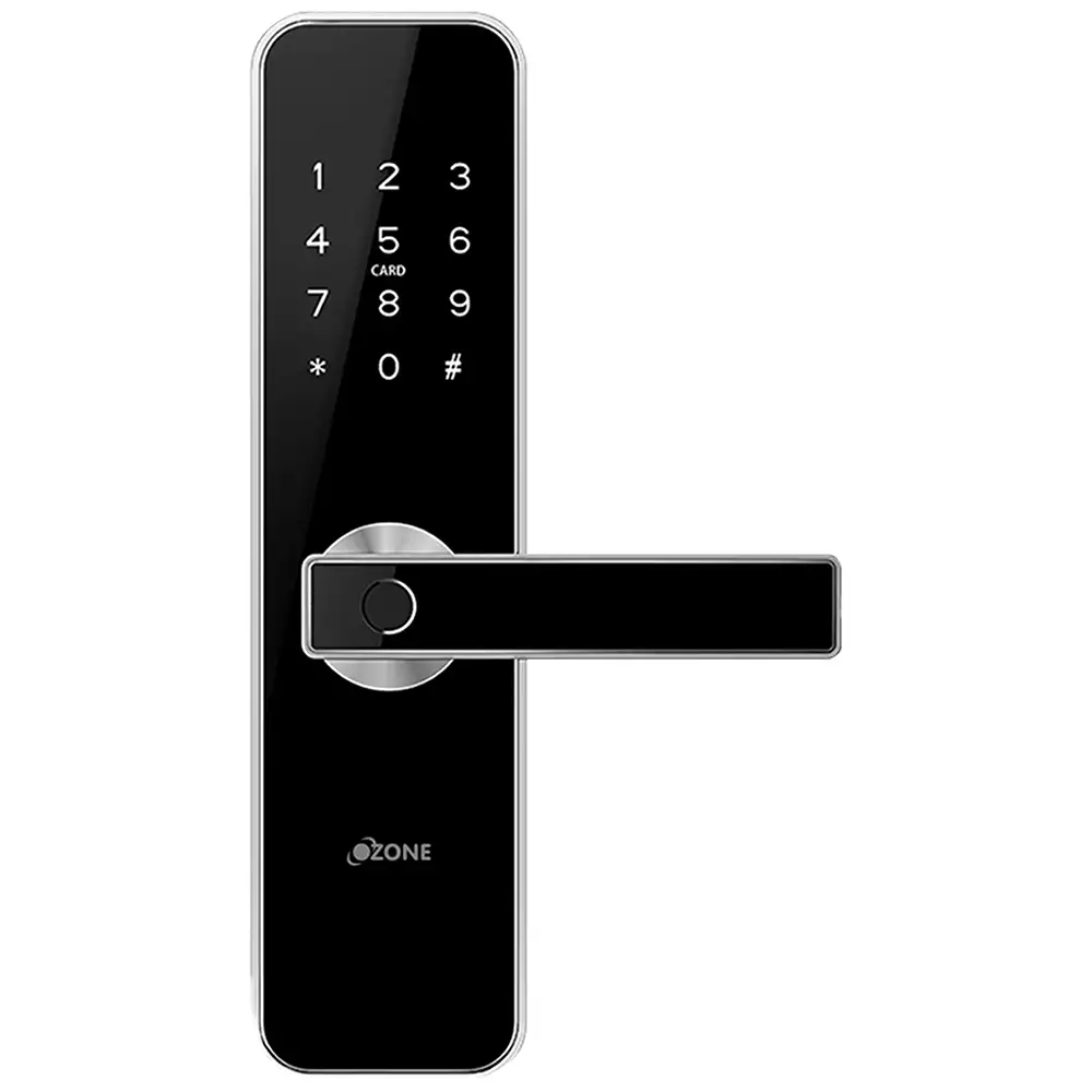 Ozone OZ-FDL-02 BL Std Morphy Smart Door Lock for Home With Fingerprint, RFID, PIN, Mobile, App, Wi-Fi & Mechanical Key Access, Black (1 Year Warranty)