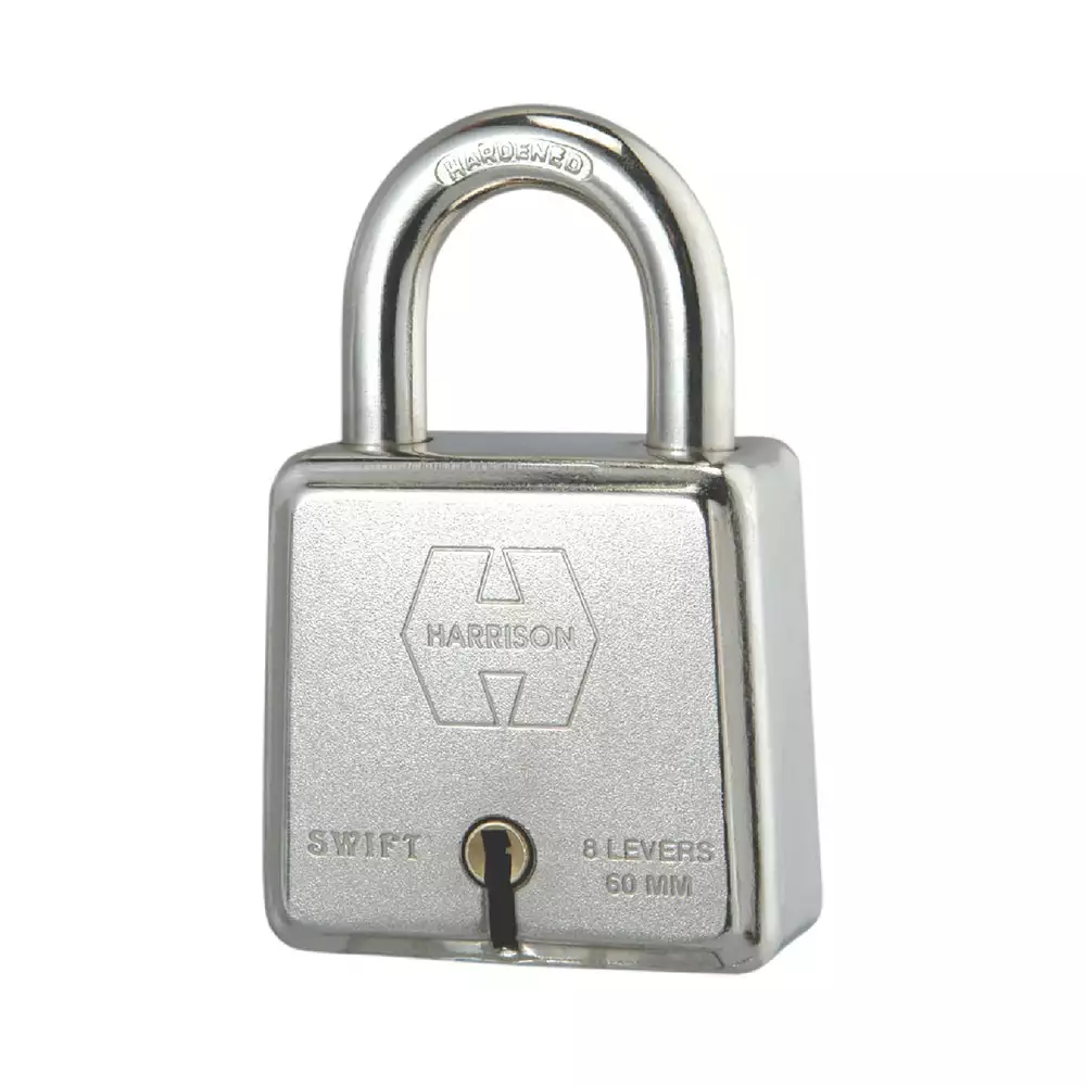 Harrison Swift 7 Levers Padlock With 3 keys - 60 mm (Bright Chrome Plated)