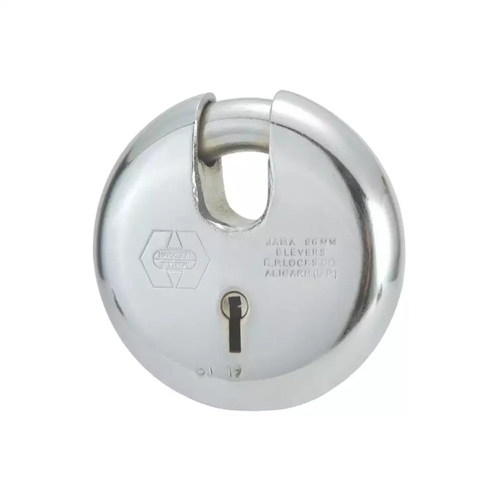 Harrison Jama 6 Levers Padlock With 3 Keys - 75 mm (Bright Chrome Plated)