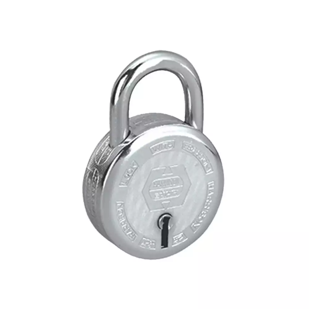 Harrison T-26 Premium Round 7 Levers Padlock With 3 Keys - 55 mm (Chrome Polished)