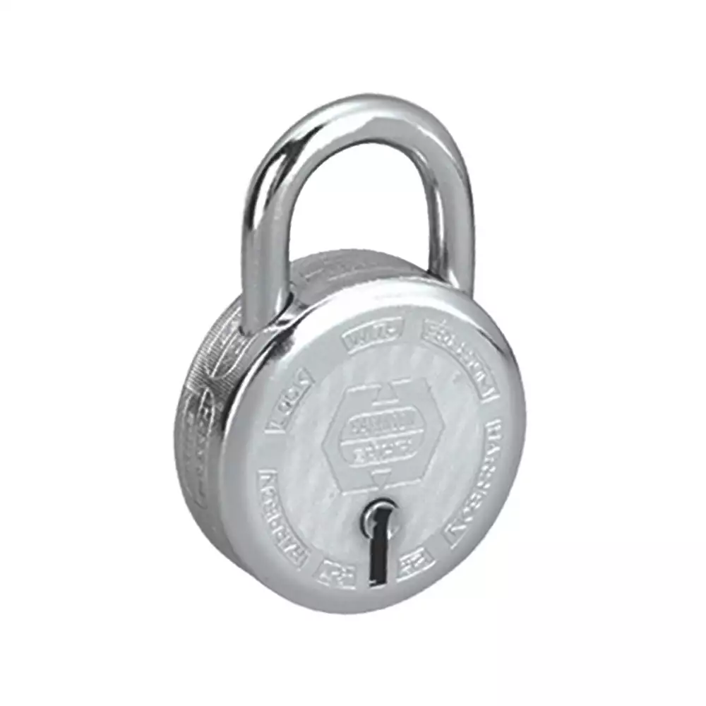 Harrison T-26 Premium Round 7 Levers Padlock With 3 Keys - 70 mm (Chrome Polished)