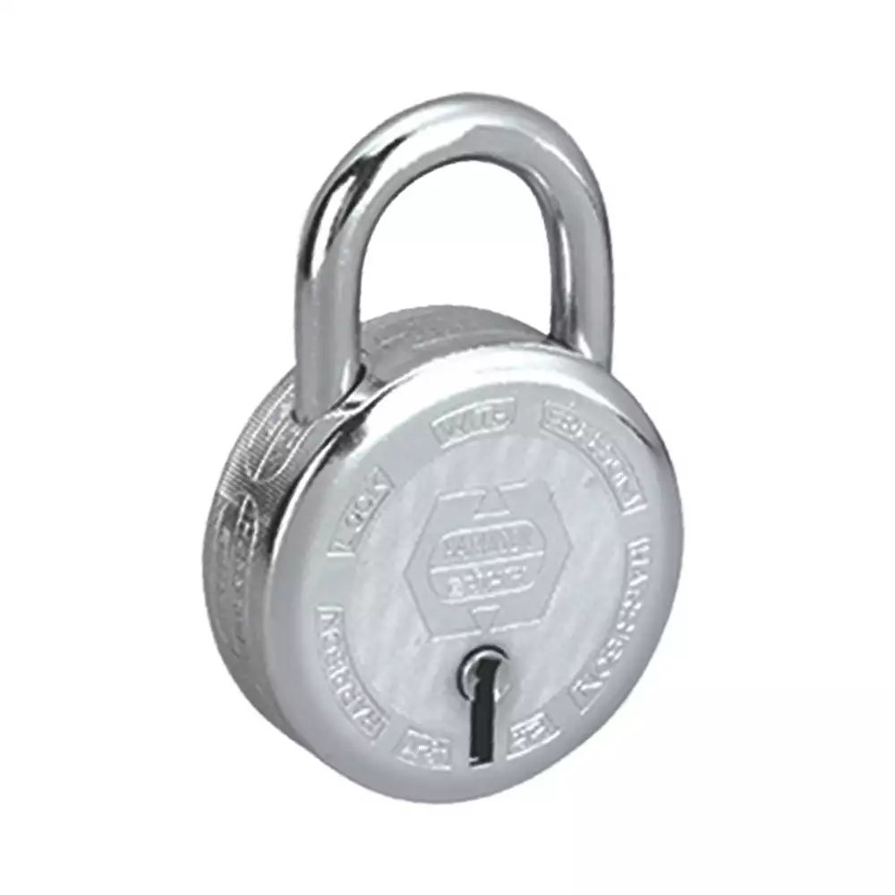 Harrison T-26 Premium Round 9 Levers Padlock With 3 Keys - 85 mm (Chrome Polished)