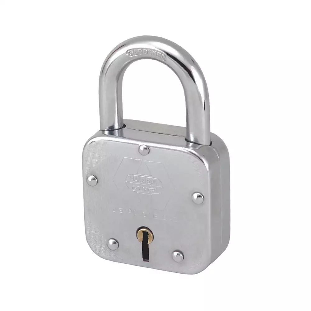 Harrison T-27 Premium Double Locking 7 Levers Padlock With 3 Keys - 60 mm (Bright Chrome Plated)