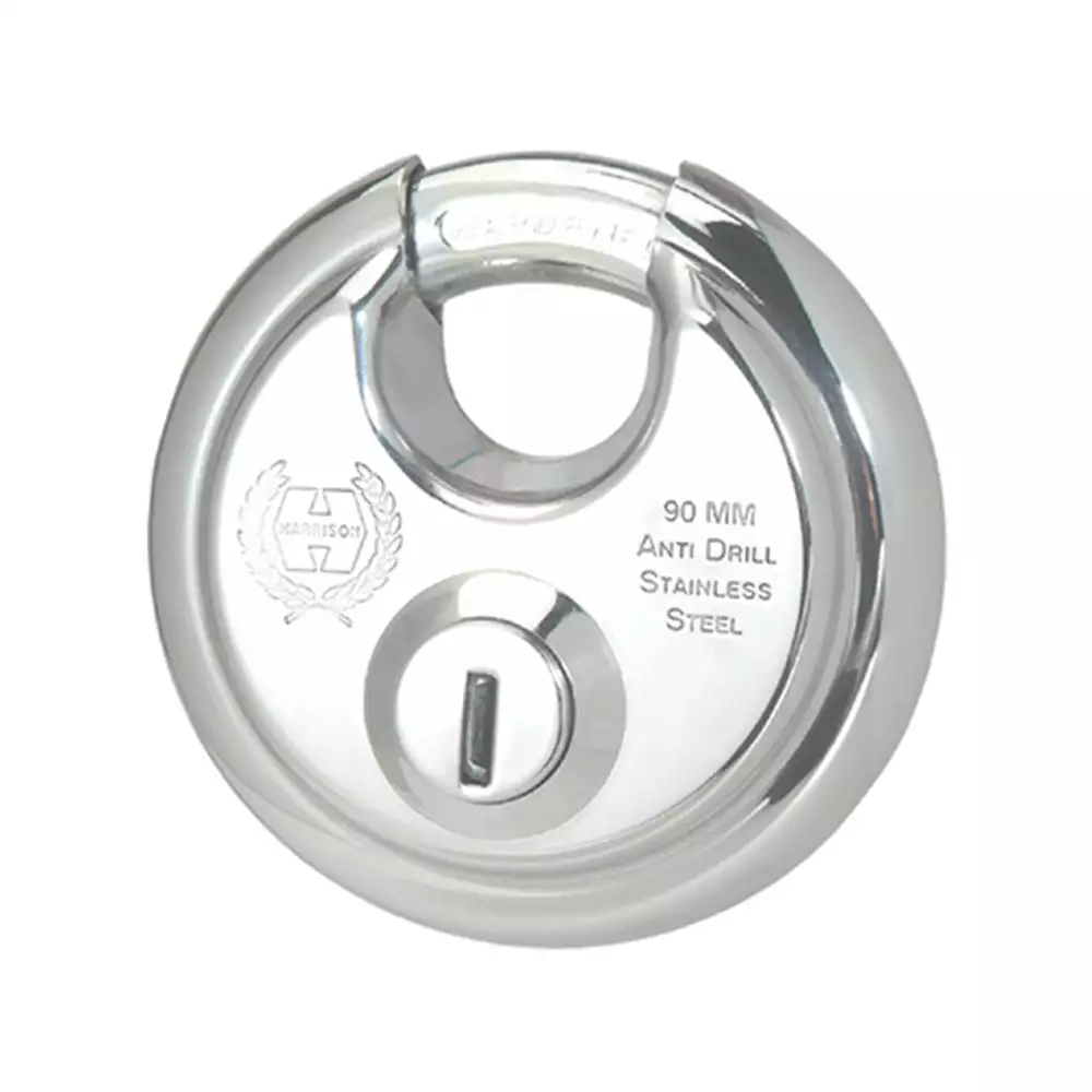 Harrison Rock Star 12 Pins Padlock With 4 Computerized Key - 90 mm (Bright Chrome Plated)