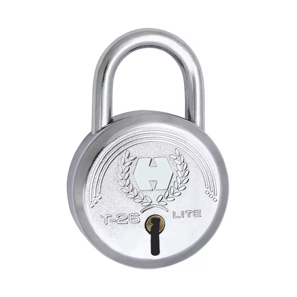 Harrison T-26 Lite Premium Round 7 Levers Padlock With 3 Keys - 65 mm (Chrome Polished)