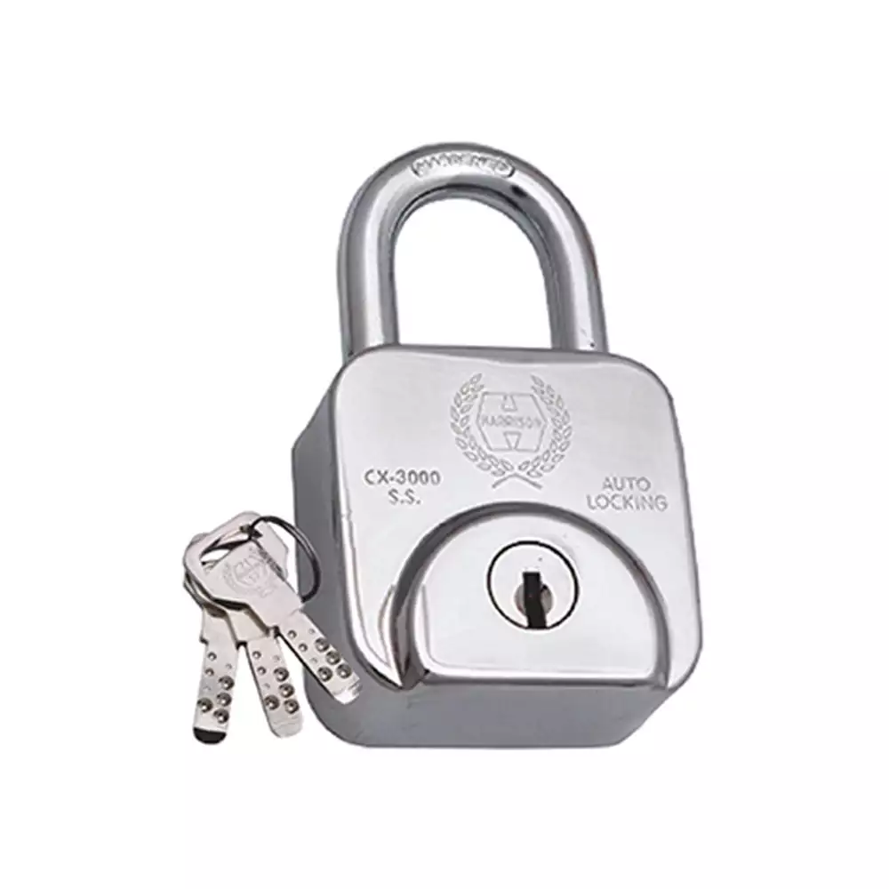 Harrison CX-3000 12 Pins Padlock With 3 Keys - 60 mm (Satin Nickle)