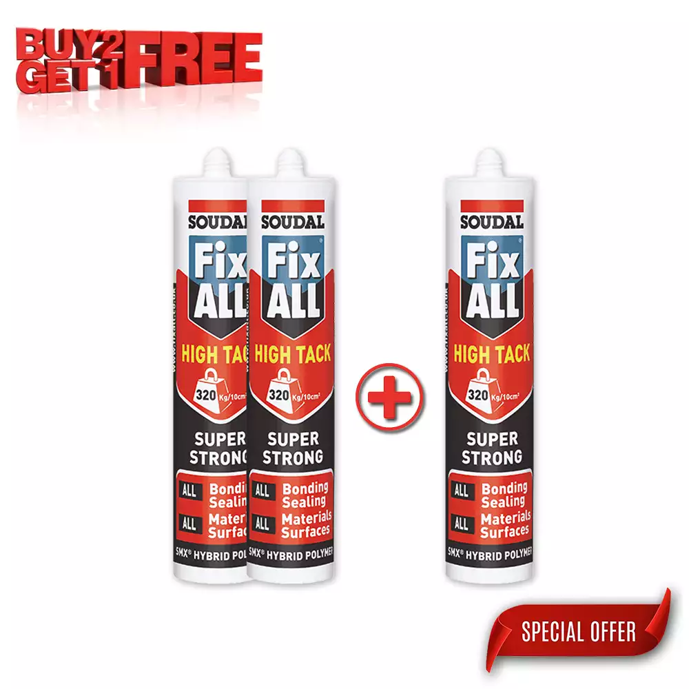 McCoy Soudal Fix All High Tack White (290ml) Hybrid Sealant Combo (Buy 2 Get 1 Free)
