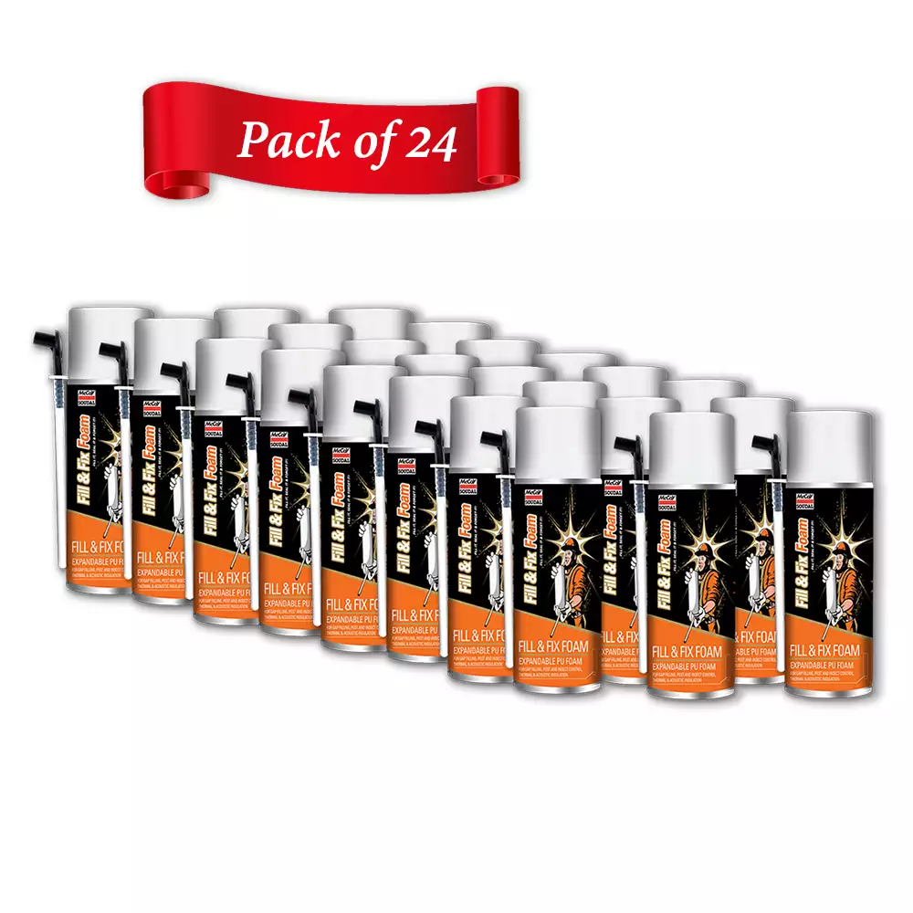 Expandable PU Foam Fill & Fix Spray Mini (300ml) Pack - McCoy Soudal