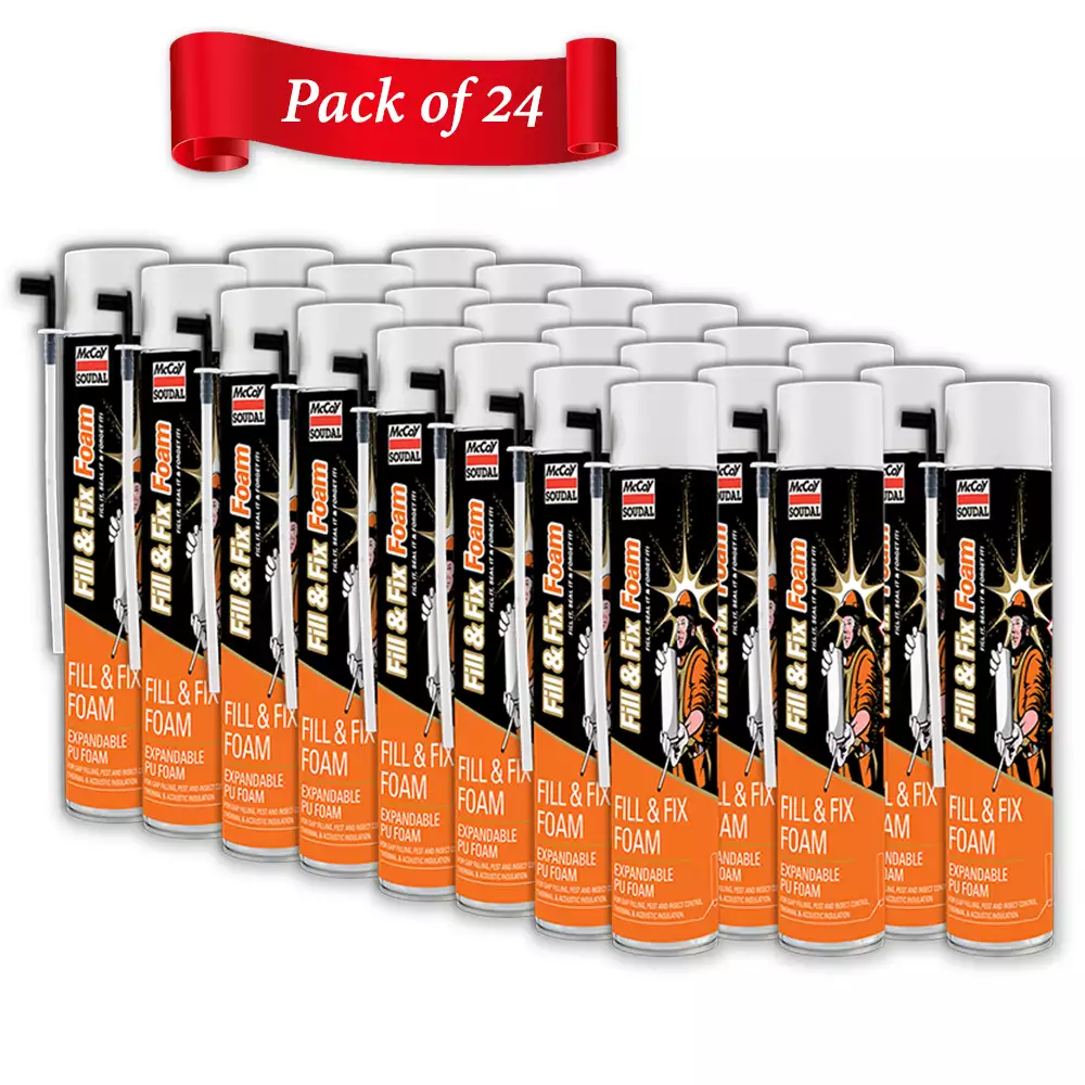 Expandable PU Foam Fill & Fix (750ml) Bulk Pack - McCoy Soudal