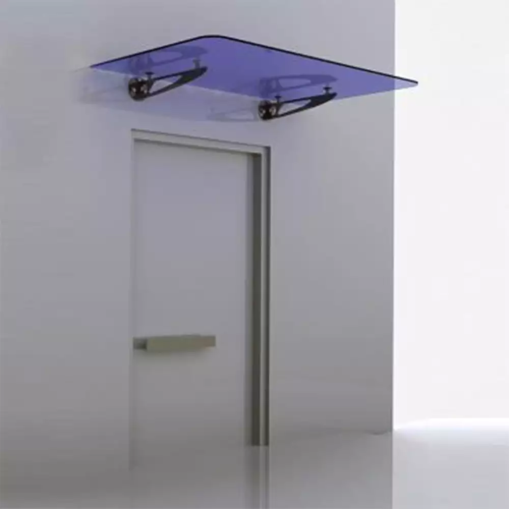 Ozone Trio shaped Wall mounted Canopy Fitting with Glass on Top