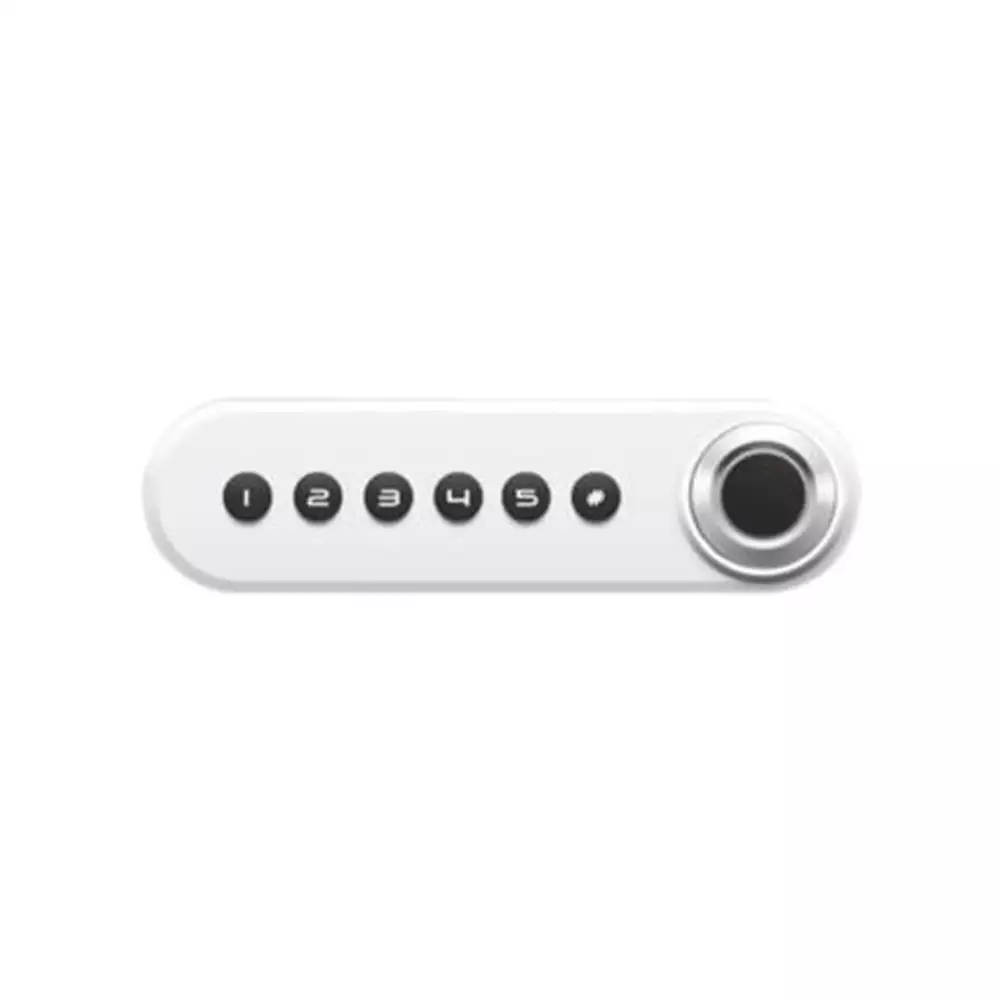 Ozone OZFL-66H-PF Smart Drawer Lock For Wooden Drawer With Fingerprint and Pin Code Access, White (1 Year Warranty)