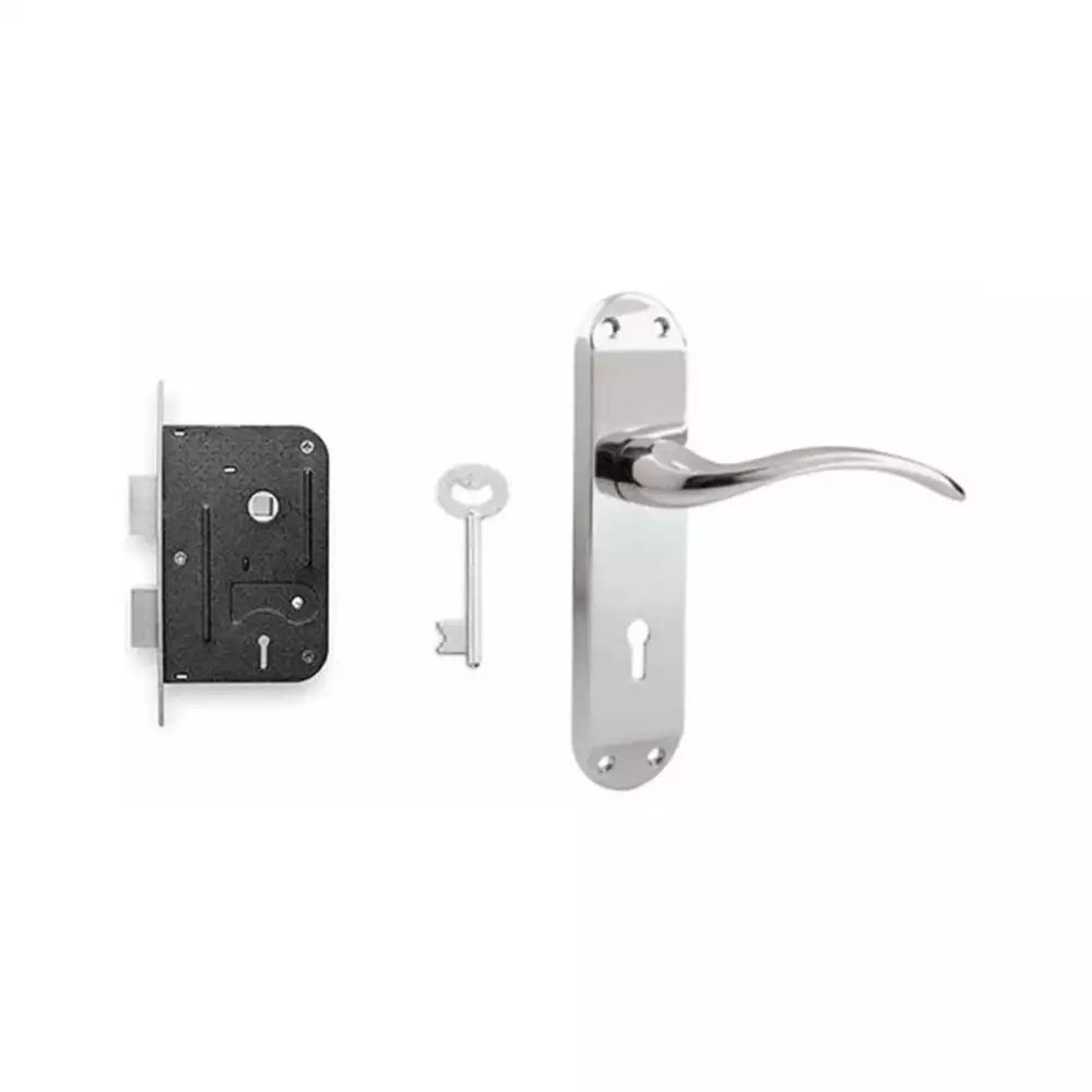 Godrej 7385 ELC 2 KY Handle on Plate Door Handleset With Satin Finish