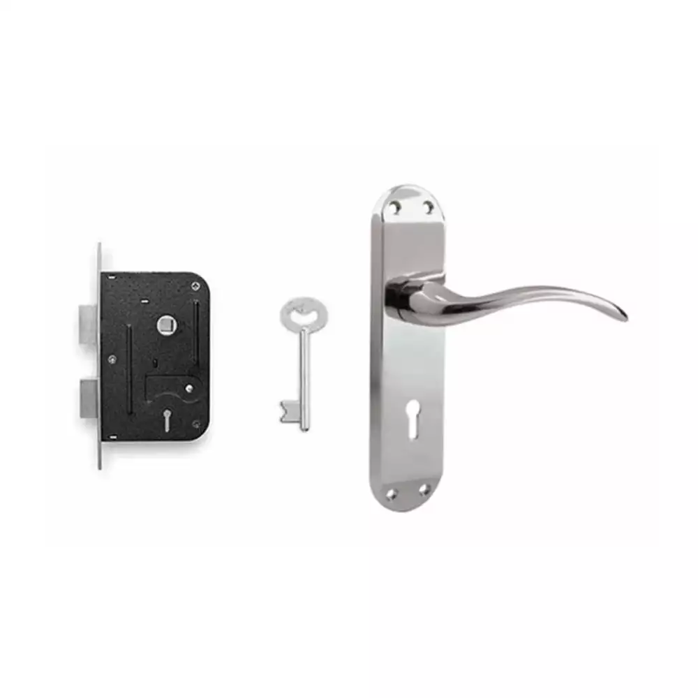 Godrej 7386 ELC 2 KY Handle on Plate Door Handleset With Chrome Plated Finish