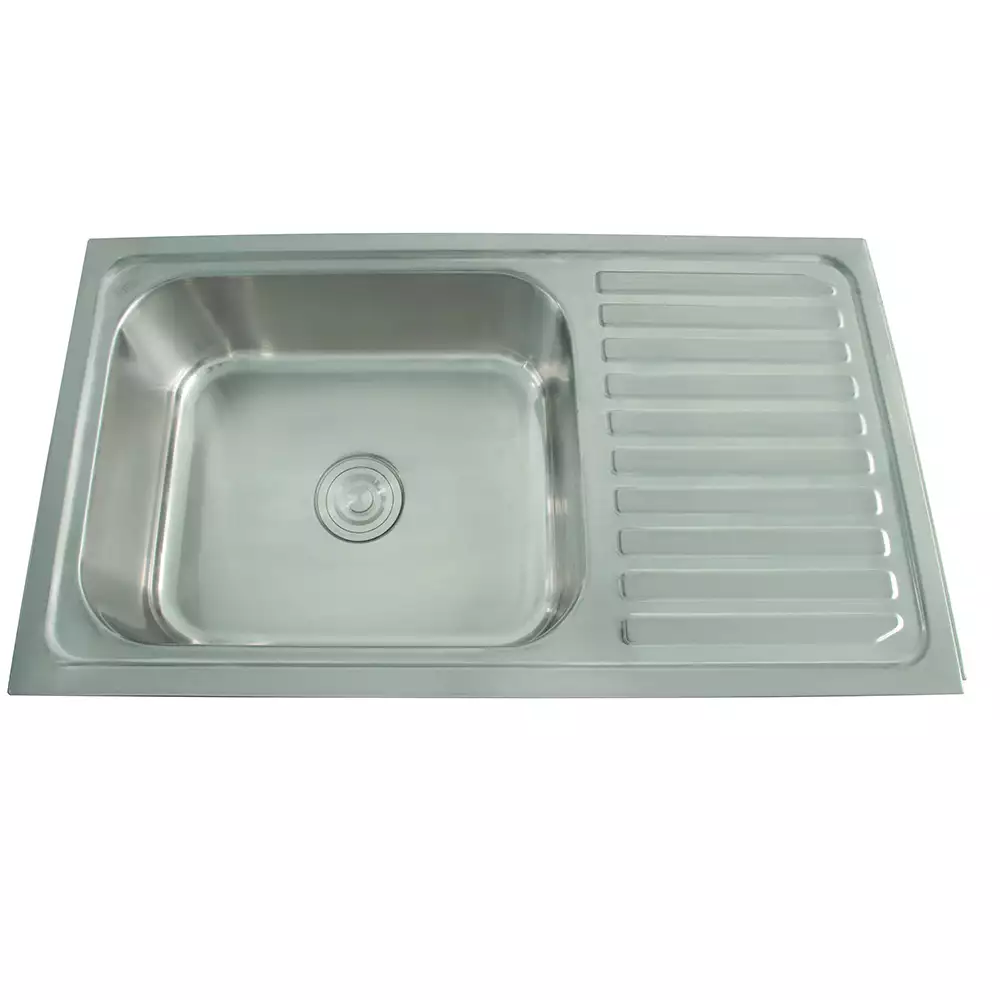 Futura Sinks Dura Single Bowl Square Kitchen Sink with Drain Board (36*20)