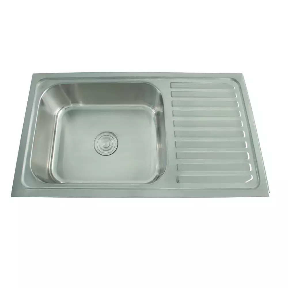 Futura Sinks Dura Single Bowl Square Kitchen Sink with Drain Board (37*18)