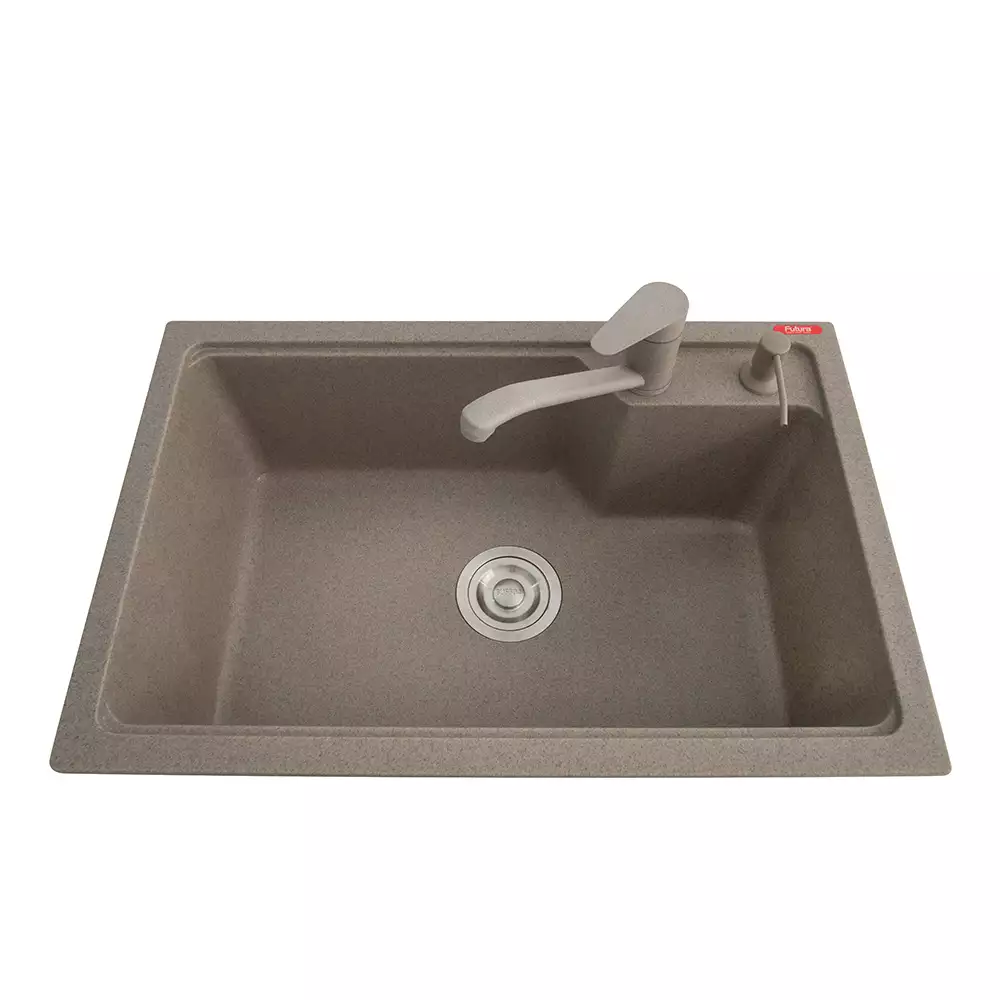 Futura Sinks Natural Quartz Designer Series Kitchen Sink FS 2718 NQ Light Grey