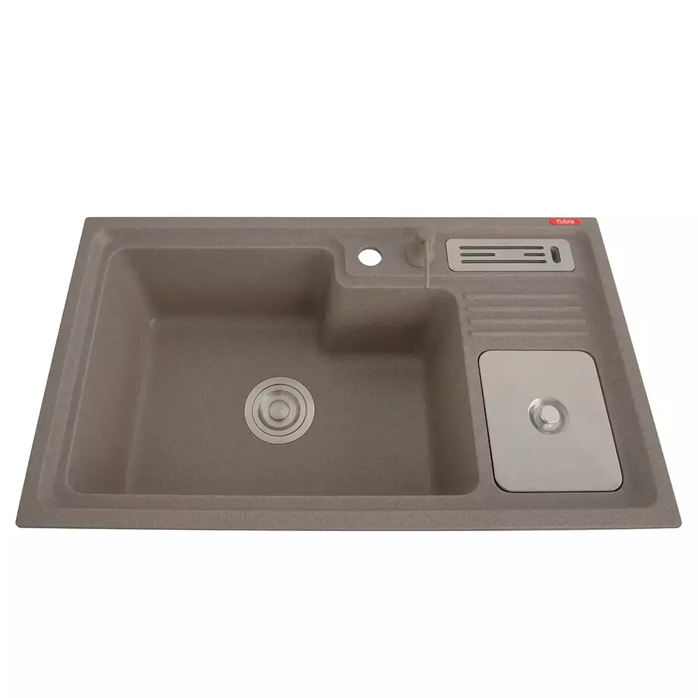 Futura Sinks Natural Quartz Designer Series Kitchen Sink FS 3118 NQ Light Grey