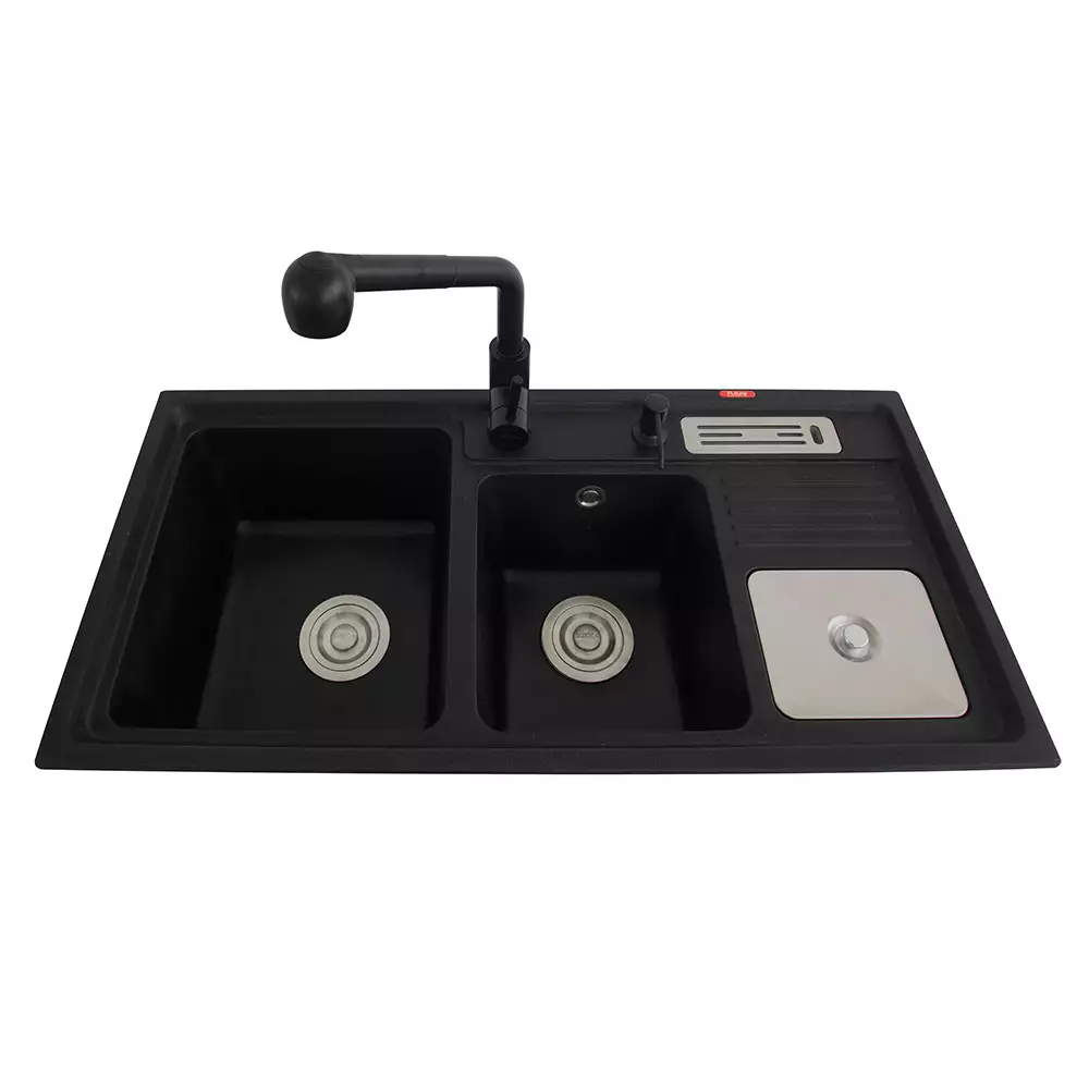 Futura Sinks Natural Quartz Designer Series Kitchen Sink FS 3718 NQ BLACK