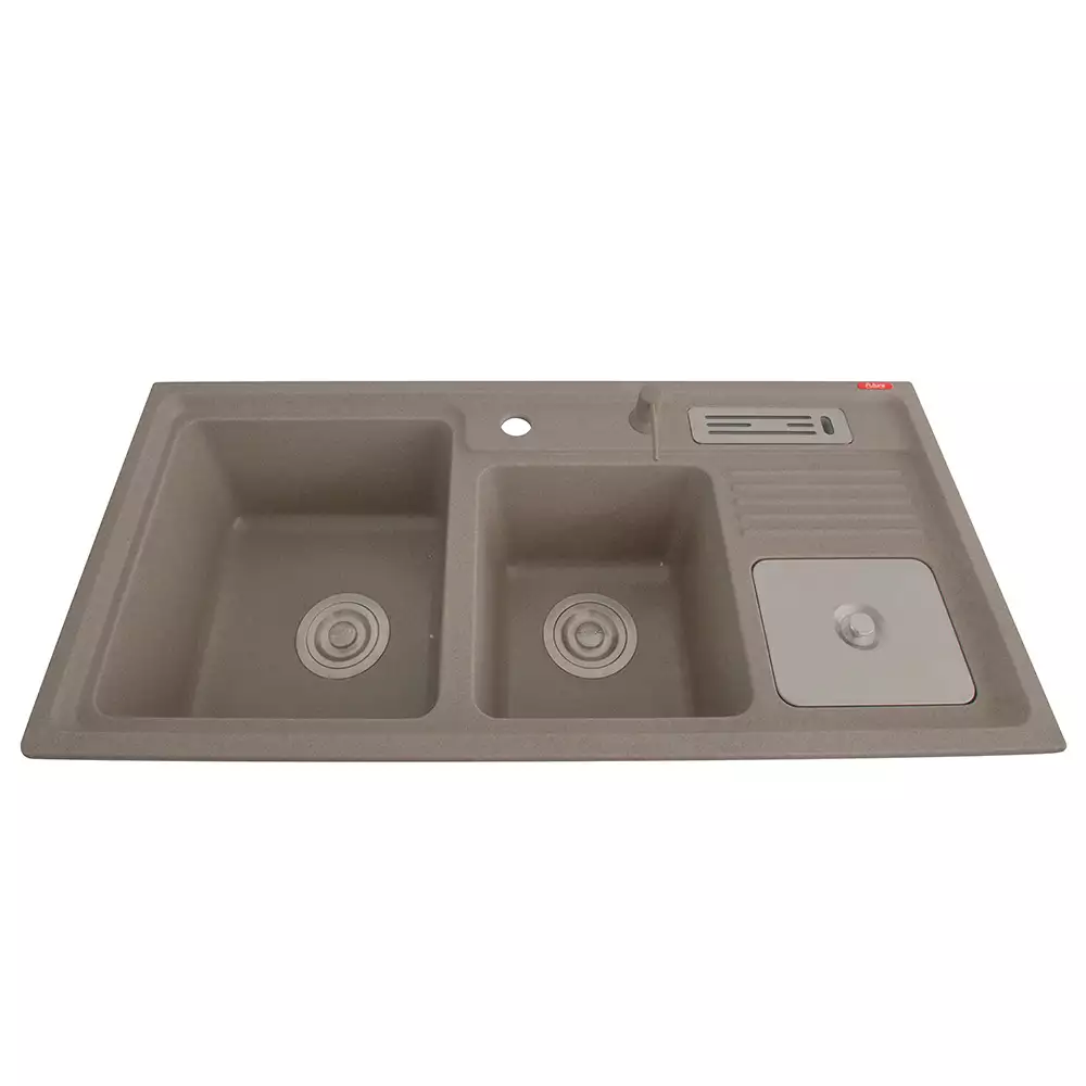 Futura Sinks Natural Quartz Designer Series Kitchen Sink FS 3718 NQ Light Grey