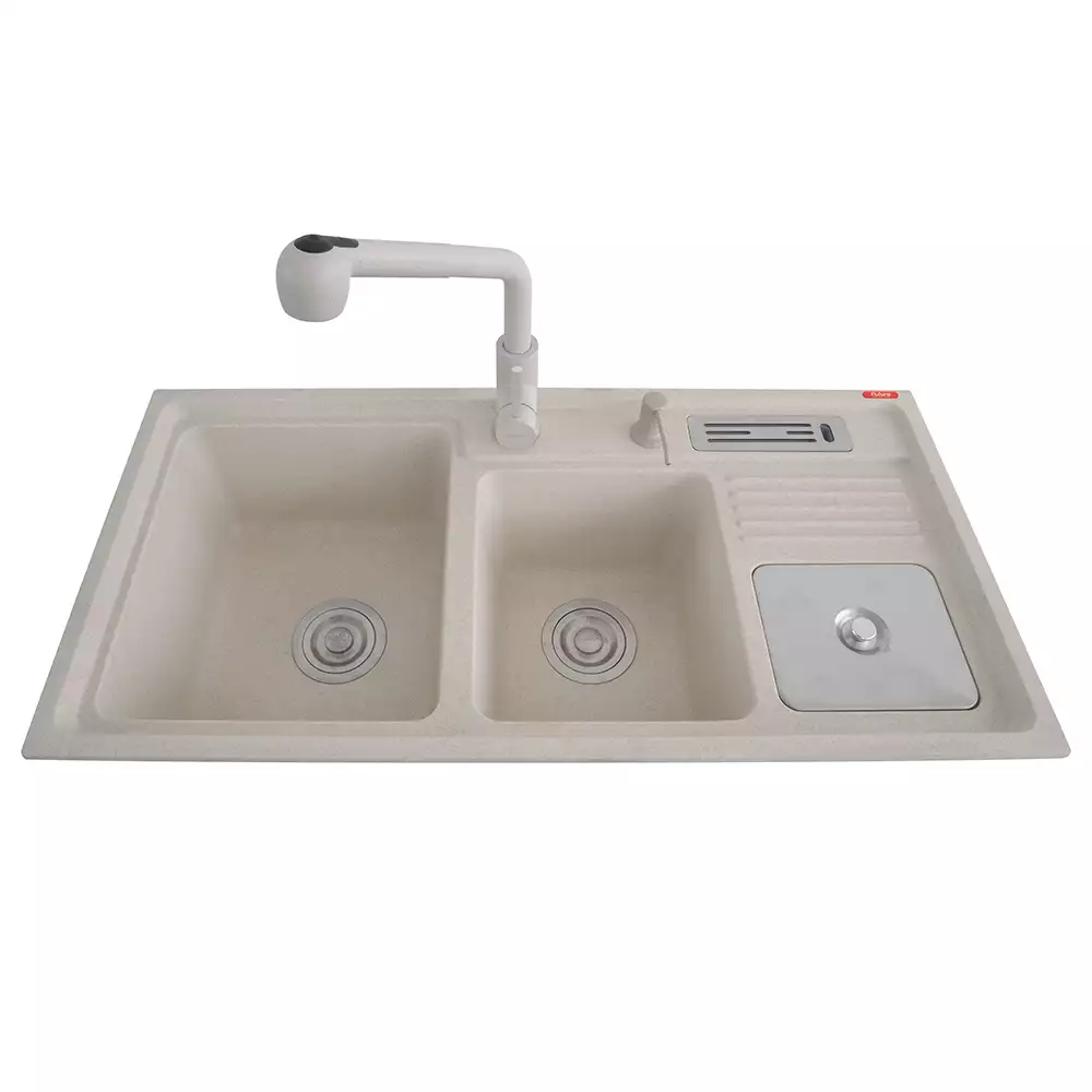 Futura Sinks Natural Quartz Designer Series Kitchen Sink FS 3718 NQ WHEAT SPOT