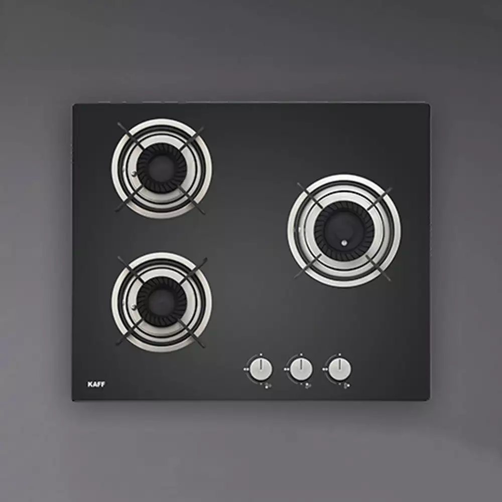 Kaff CRH 603 Black Coated Tornado Style Built-in Hob (3 Burners)