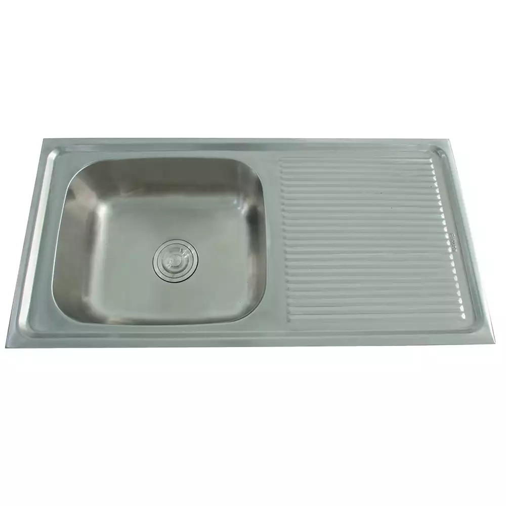 Futura Sinks Square Series Dura Single Bowl With Drain Board FS 3618 - P