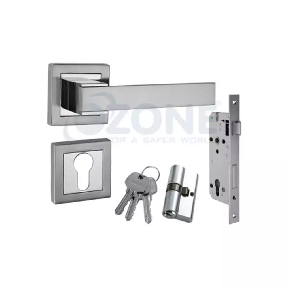 Ozone Contractor Pro OCXP-002-K60-RS CP/SN Handle on Rose Both Side Key Door Handleset