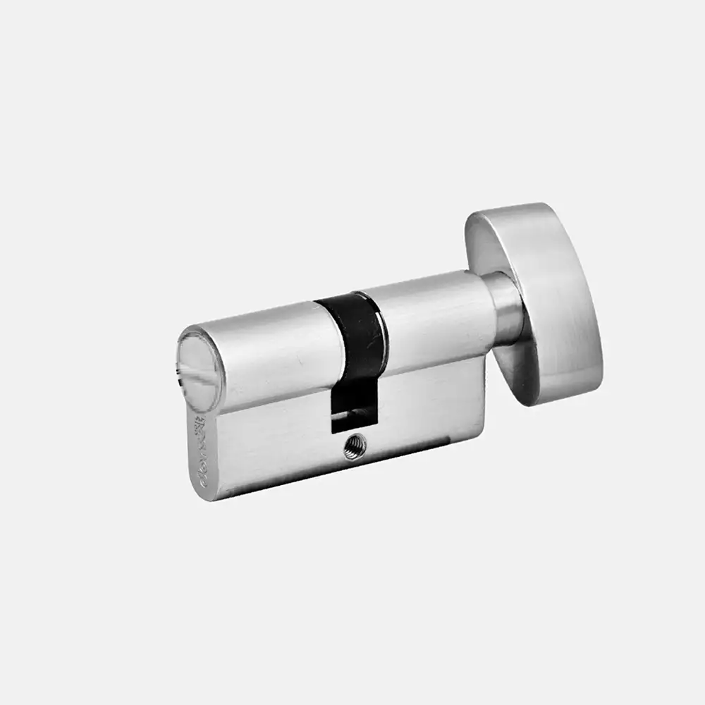 Dorset CL 508 One Side Coin & One Side Knob Euro Profile Pin Cylinder Lock - 70 mm (Silver Satin)