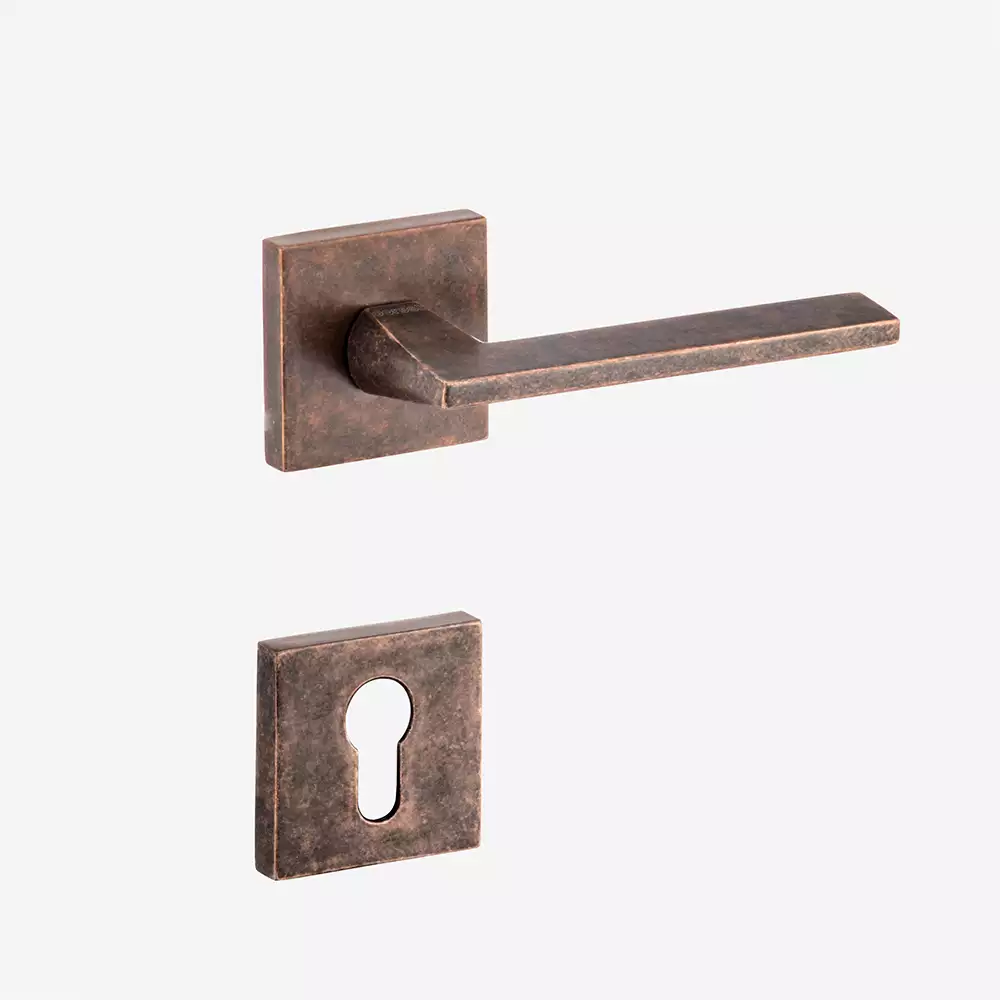 Dorset Farretto Atelier Mortise On Rose Door Handle - Fume