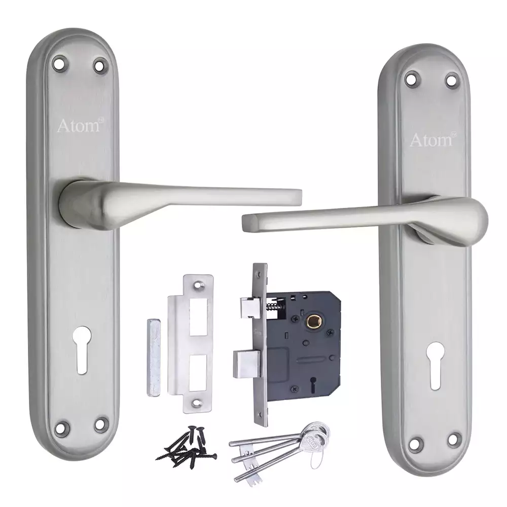 Atom Locks Lezend Double Action Mortise Door Handleset with Mortise Lock Atom Penta K.Y S.S 304 Grade