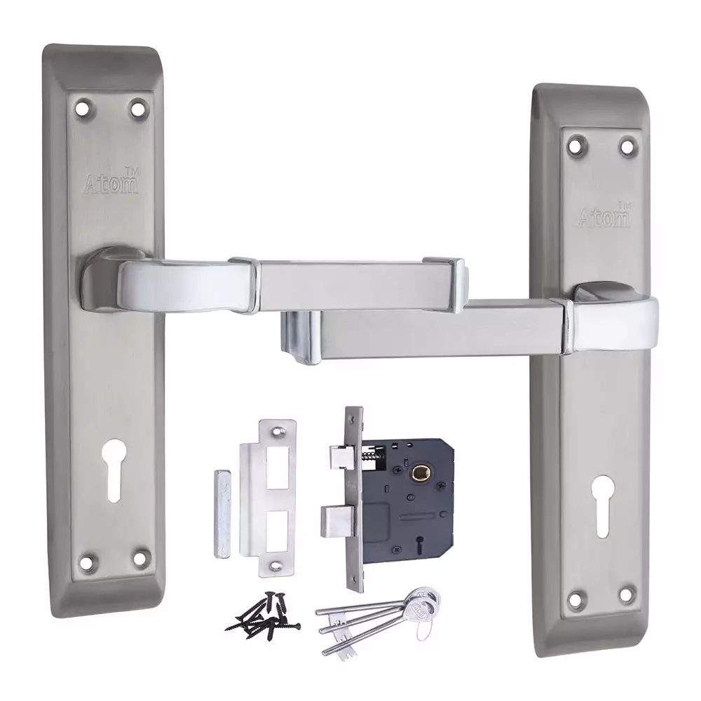 Atom Locks Lezend Double Action Mortise Door Handleset with Mortise Lock Atom Vista K.Y S.S Stainless Steel 304 Grade