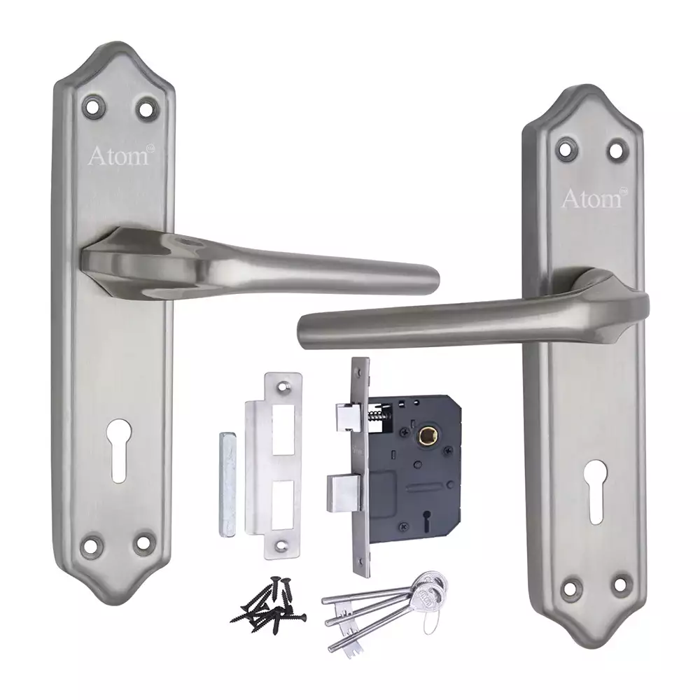 Atom Locks Double Action Legend Mortise Door Handleset with Mortise Lock Atom Scala Stainless Steel 304 Grade Satin Finish