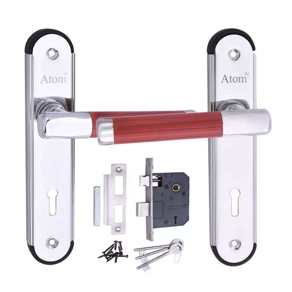 Atom Locks Atom M.Z.1. Steel Rose Mortise Door Handleset With Double Action Legend Lock (65 mm)